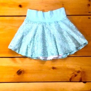 Turquoise lace skirt